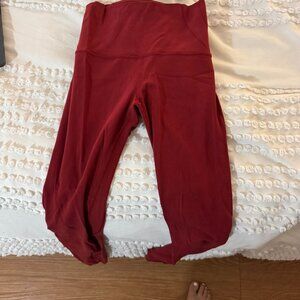 Red Lululemon Aligned Leggings